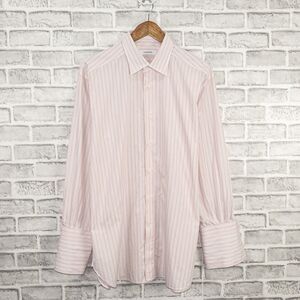 Ermenegildo Zegna Portofino Comfort French dress shirt Pink Stripe 16 1/2